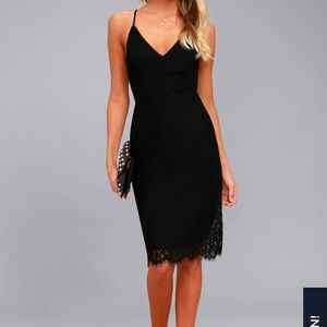NWT Lulu’s Only Want You Lace Bodycon Midi Dress